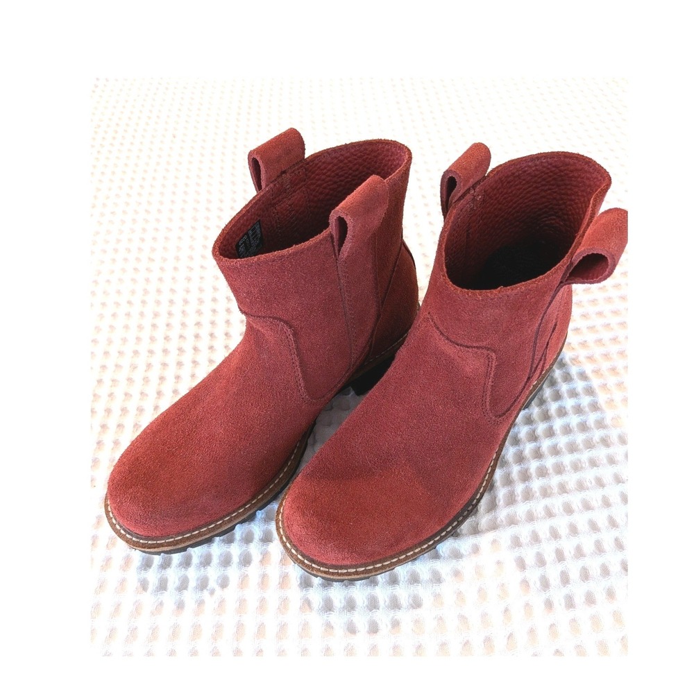 ECCO Elaine Chukka Ankle Boots Women's US 5 EU 36 Brick Red Nubuck Leather New
